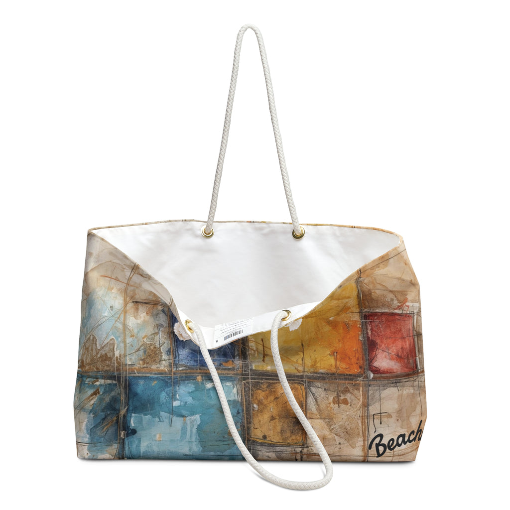 Abstract Color Block Beach Bag