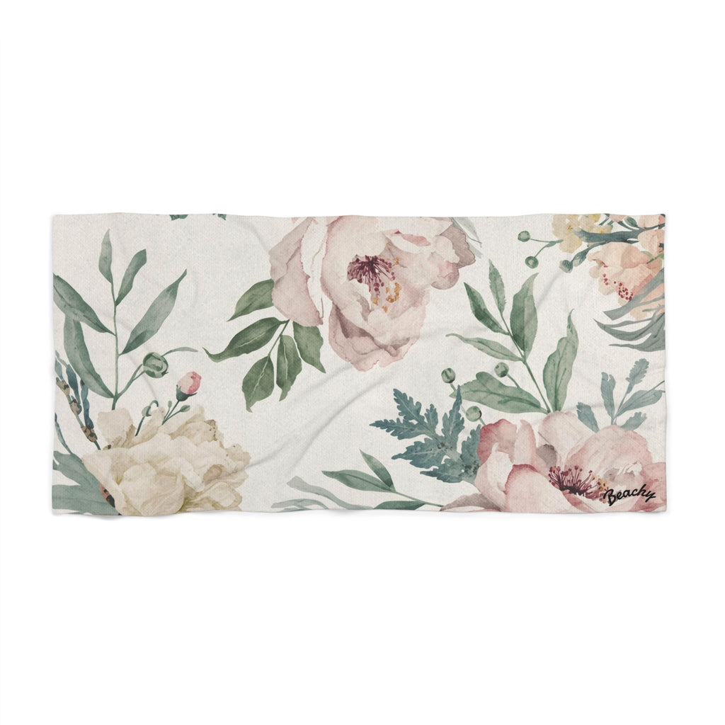 Floral Peony Beach Towel
