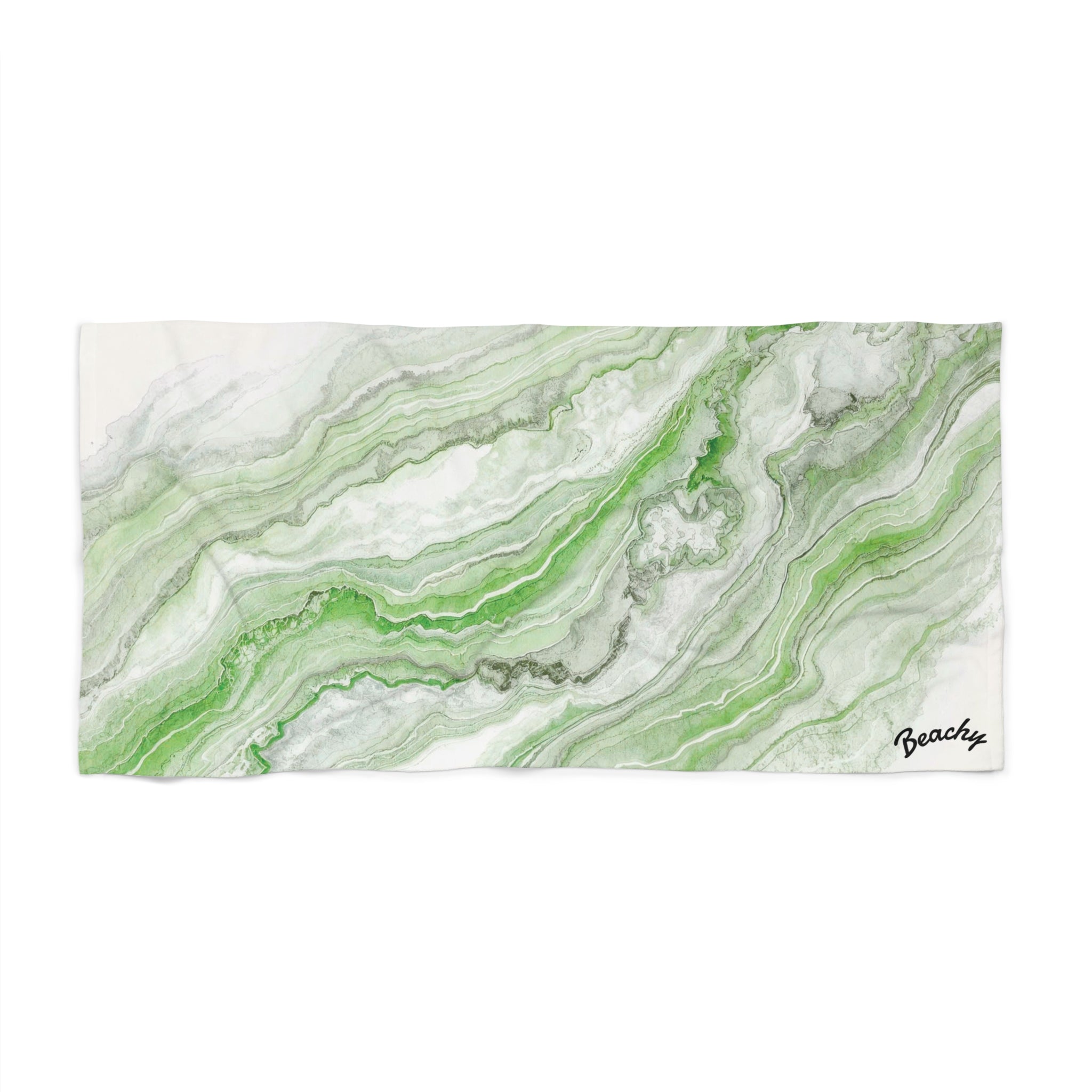 Green Marble Beach Towel