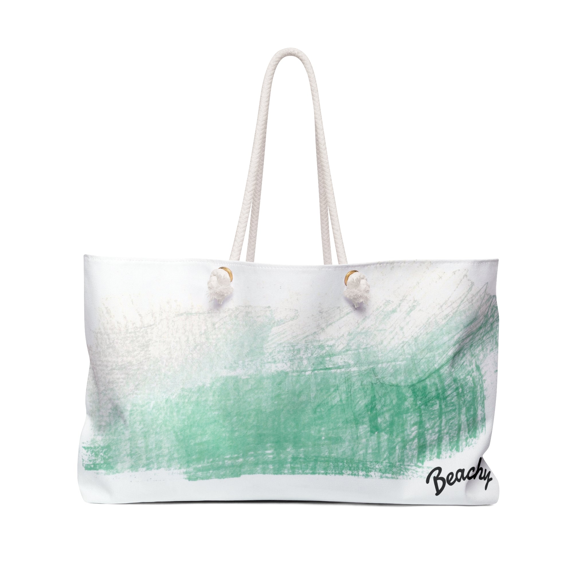 Seafoam Brushstroke Beachy Bag