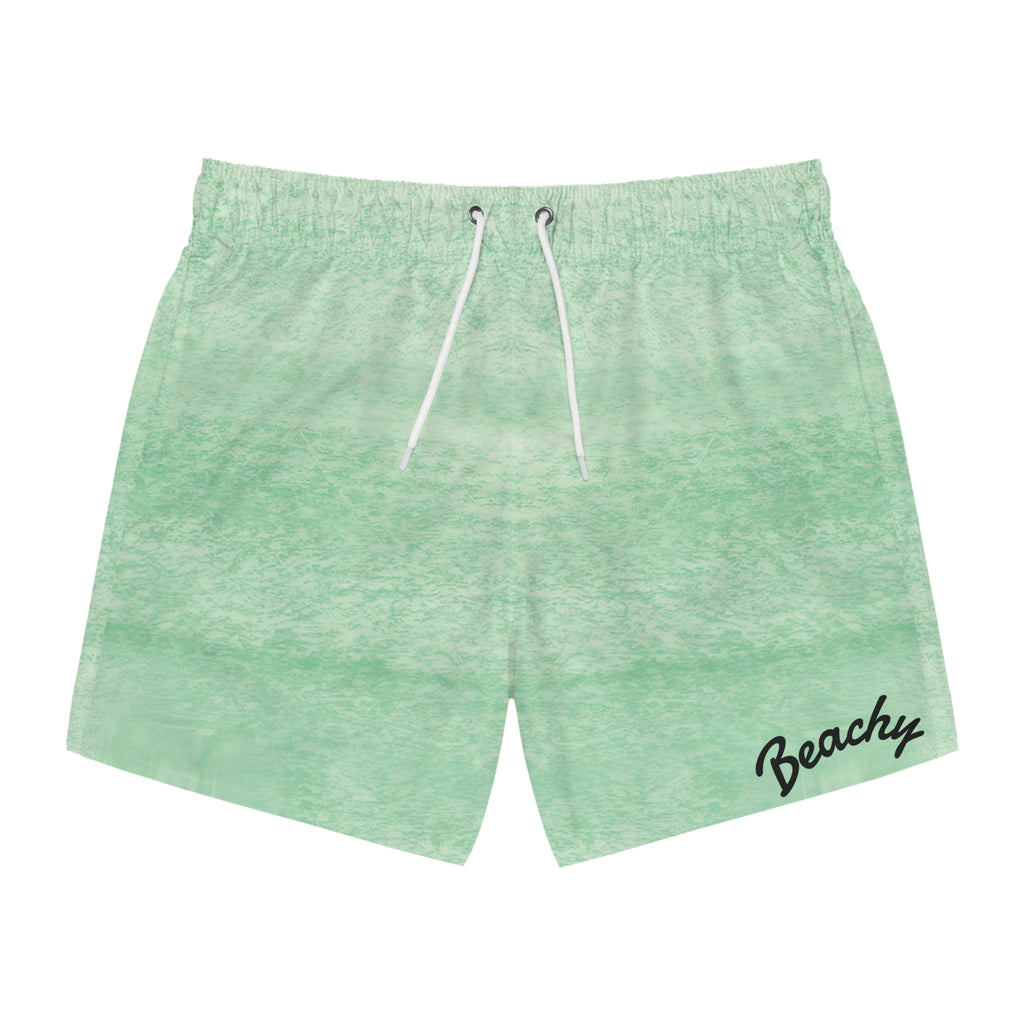 Mint Watercolor Swim Trunks
