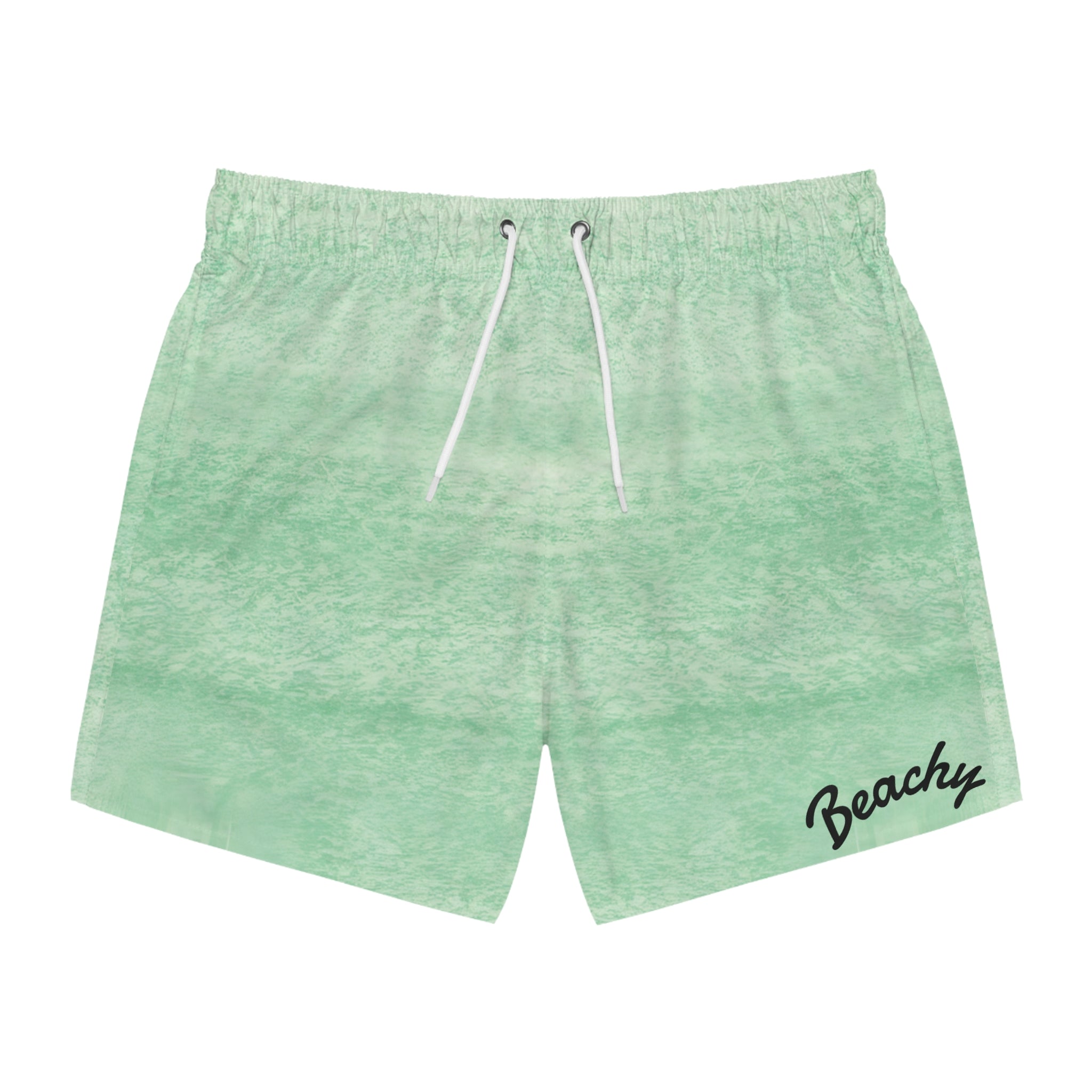 Mint Watercolor Swim Trunks
