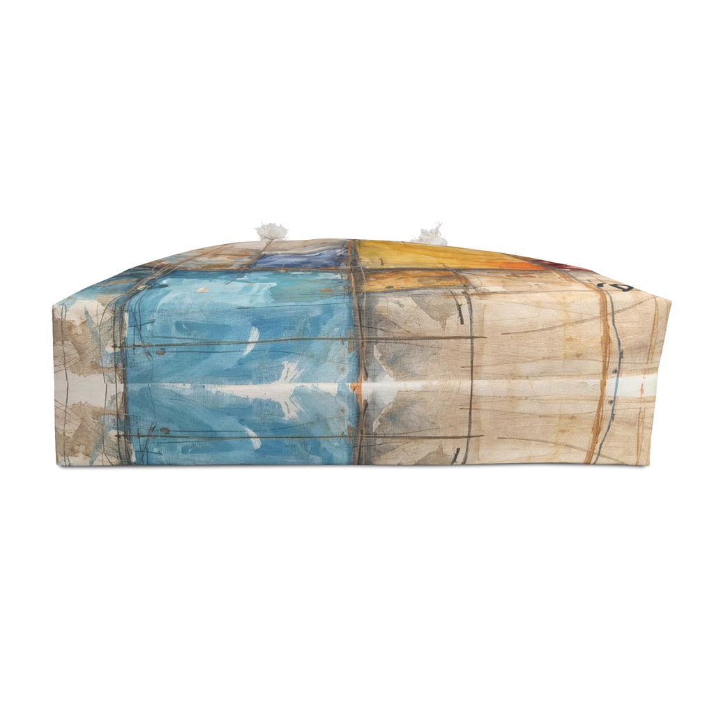 Abstract Color Block Beach Bag