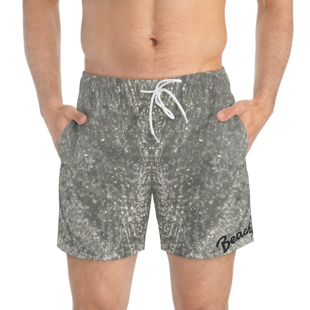 Gray Marble Swim Trunks