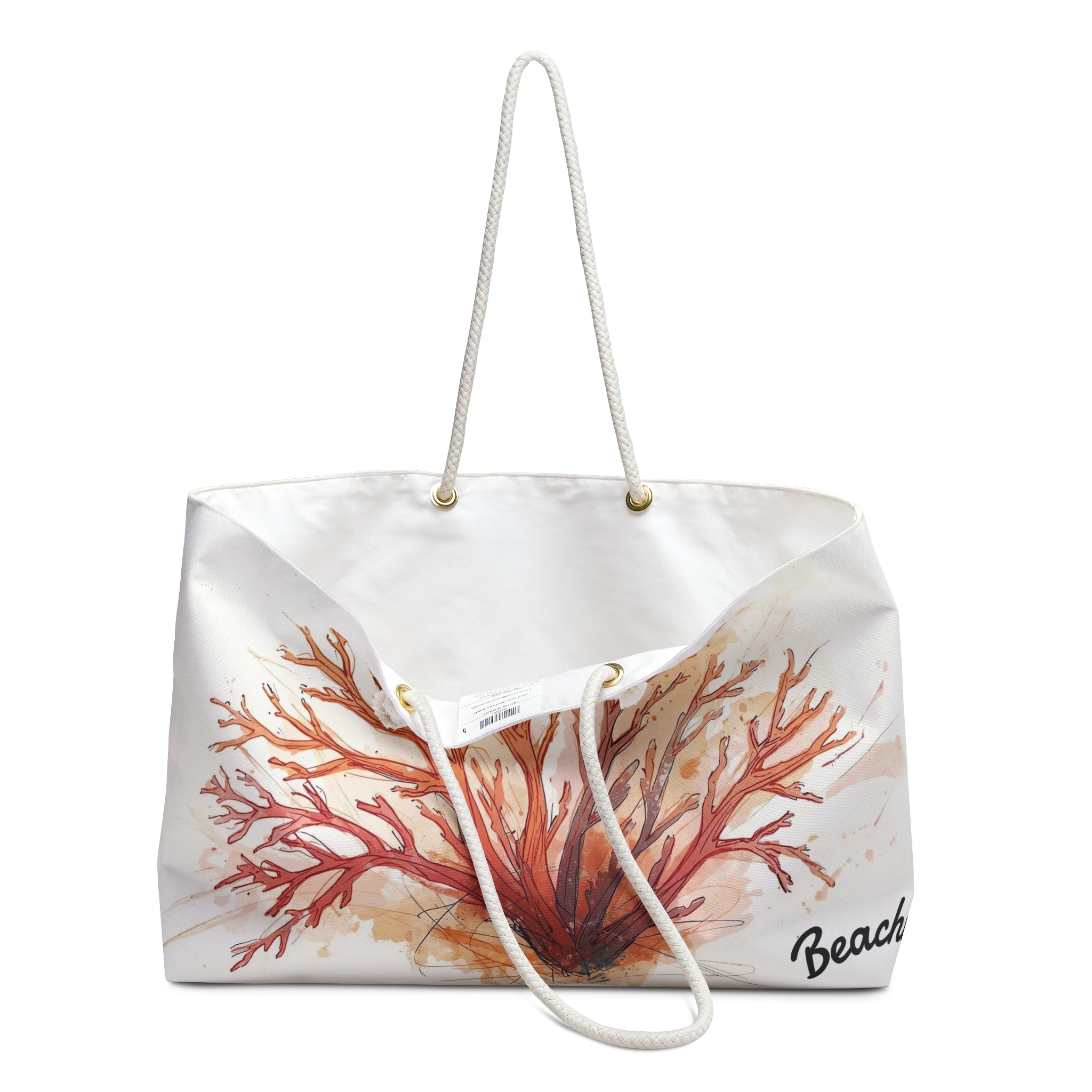 Coral Watercolor Beachy Bag