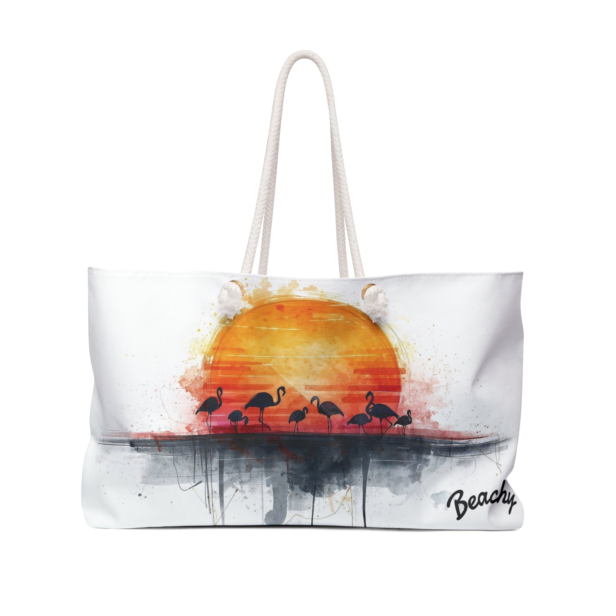 Flamingo Sunset Beachy Bag