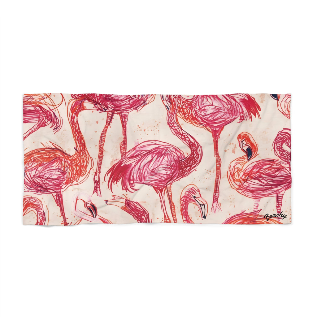 Flamingo Pattern Beach Towel