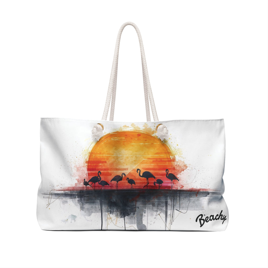 Flamingo Sunset Beachy Bag