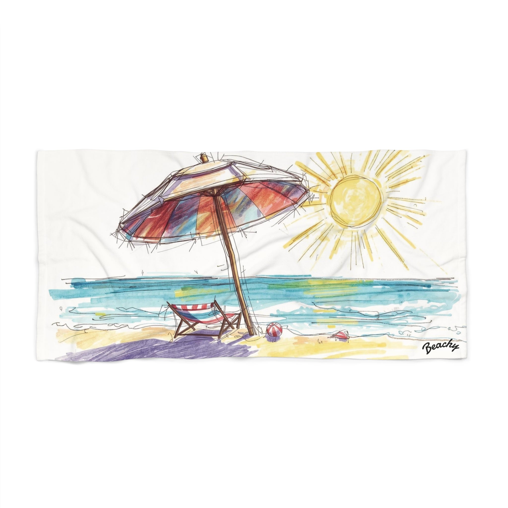 Sketched Beach Scene