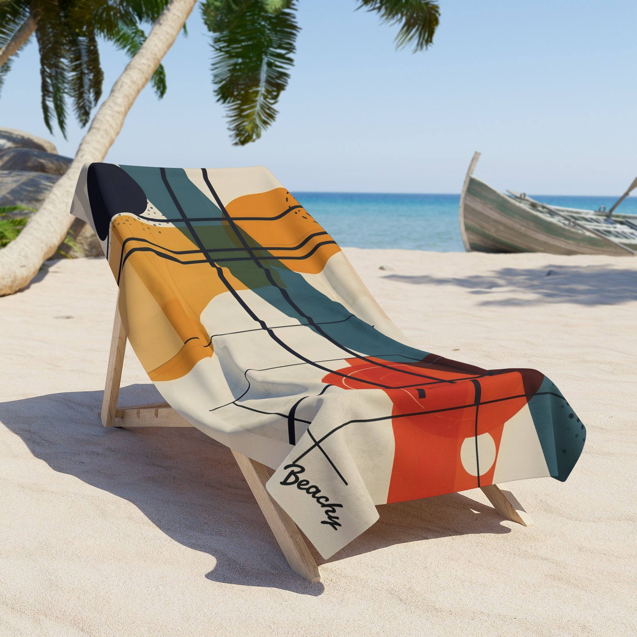 Abstract Mid-Century Beach Towel