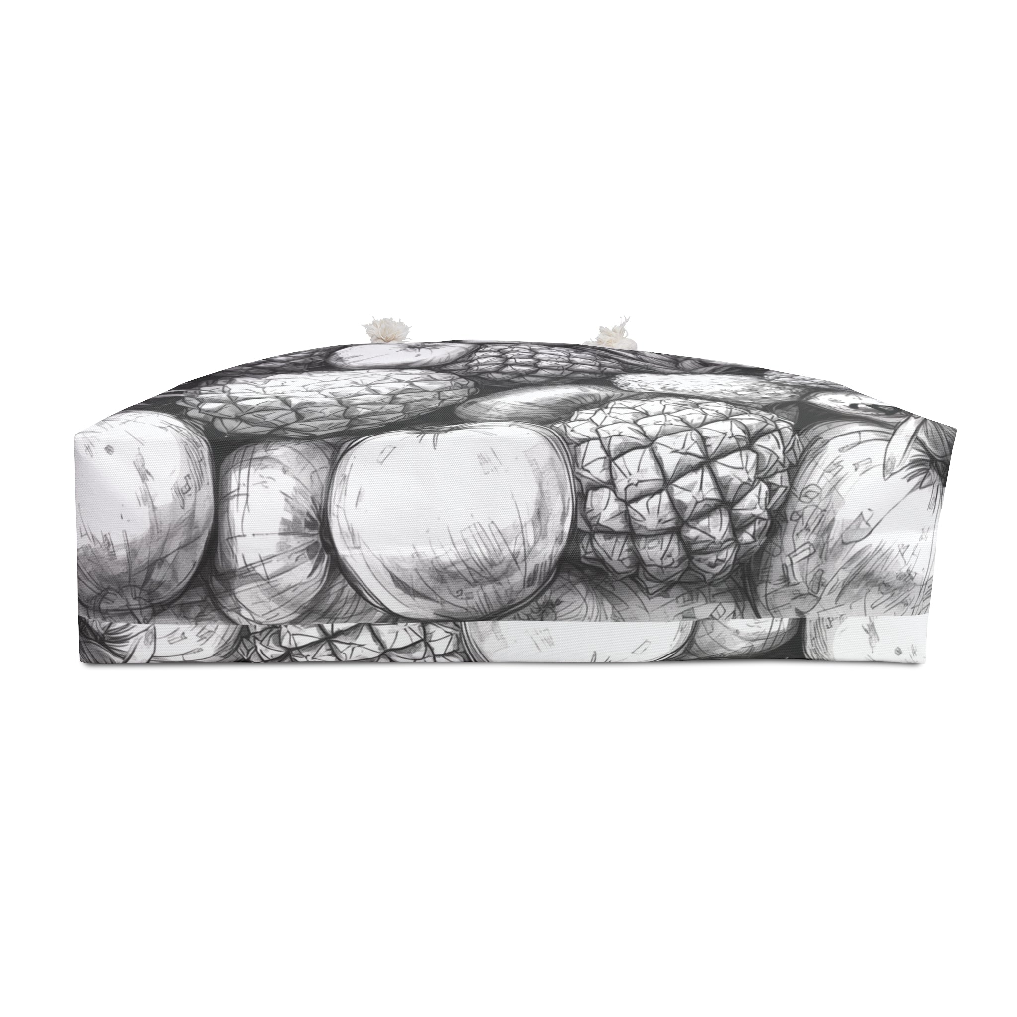 Pineapple Black White Beachy Bag