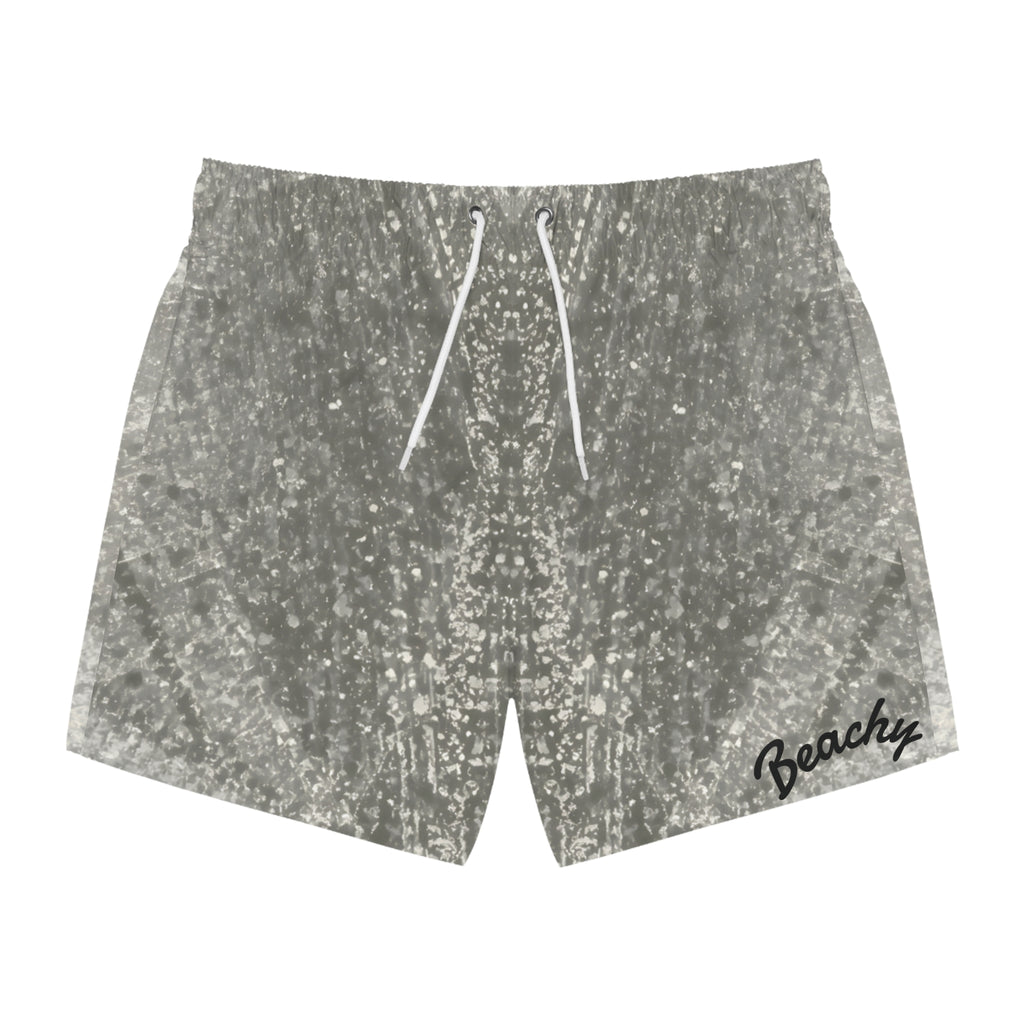 Gray Marble Swim Trunks