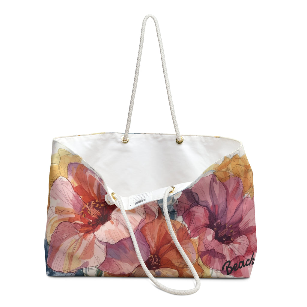 Floral Watercolor Beachy Bag