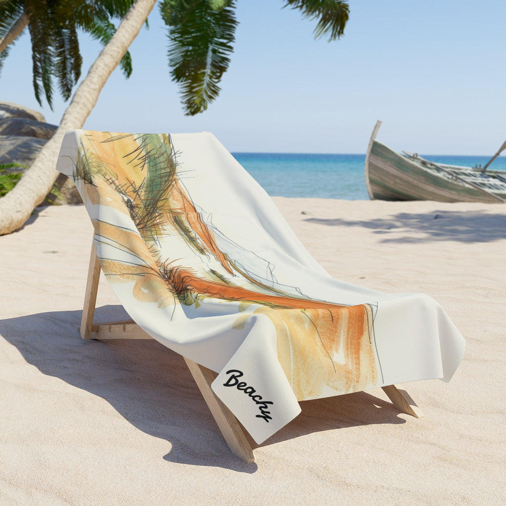 Coastal Dune Sketch Beach Towel
