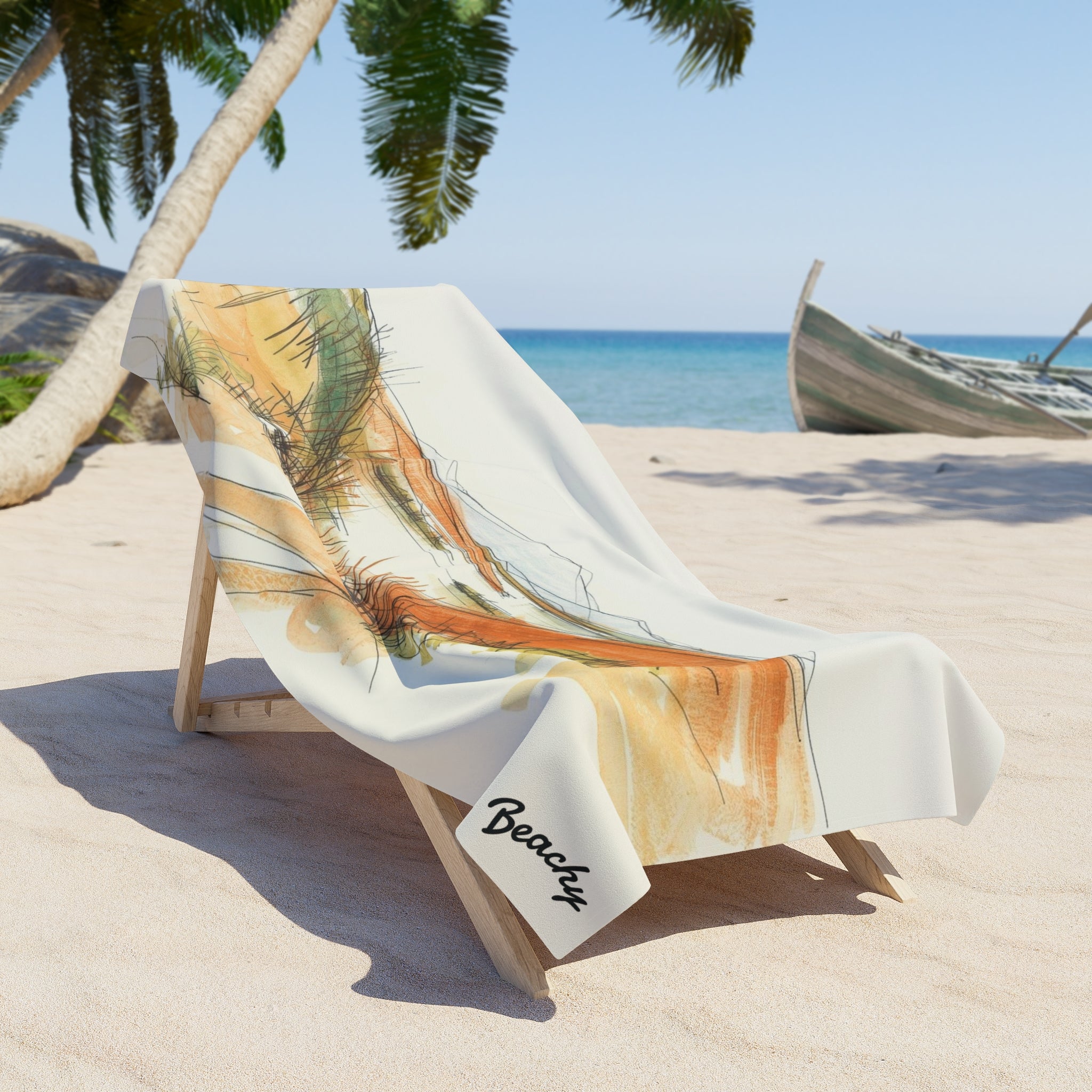 Coastal Dune Sketch Beach Towel