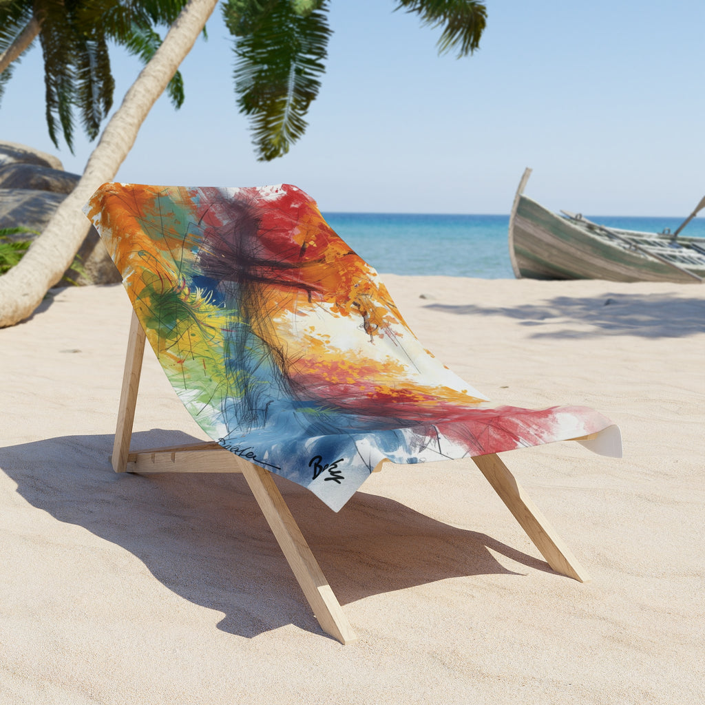 Abstract nature watercolor beach towel