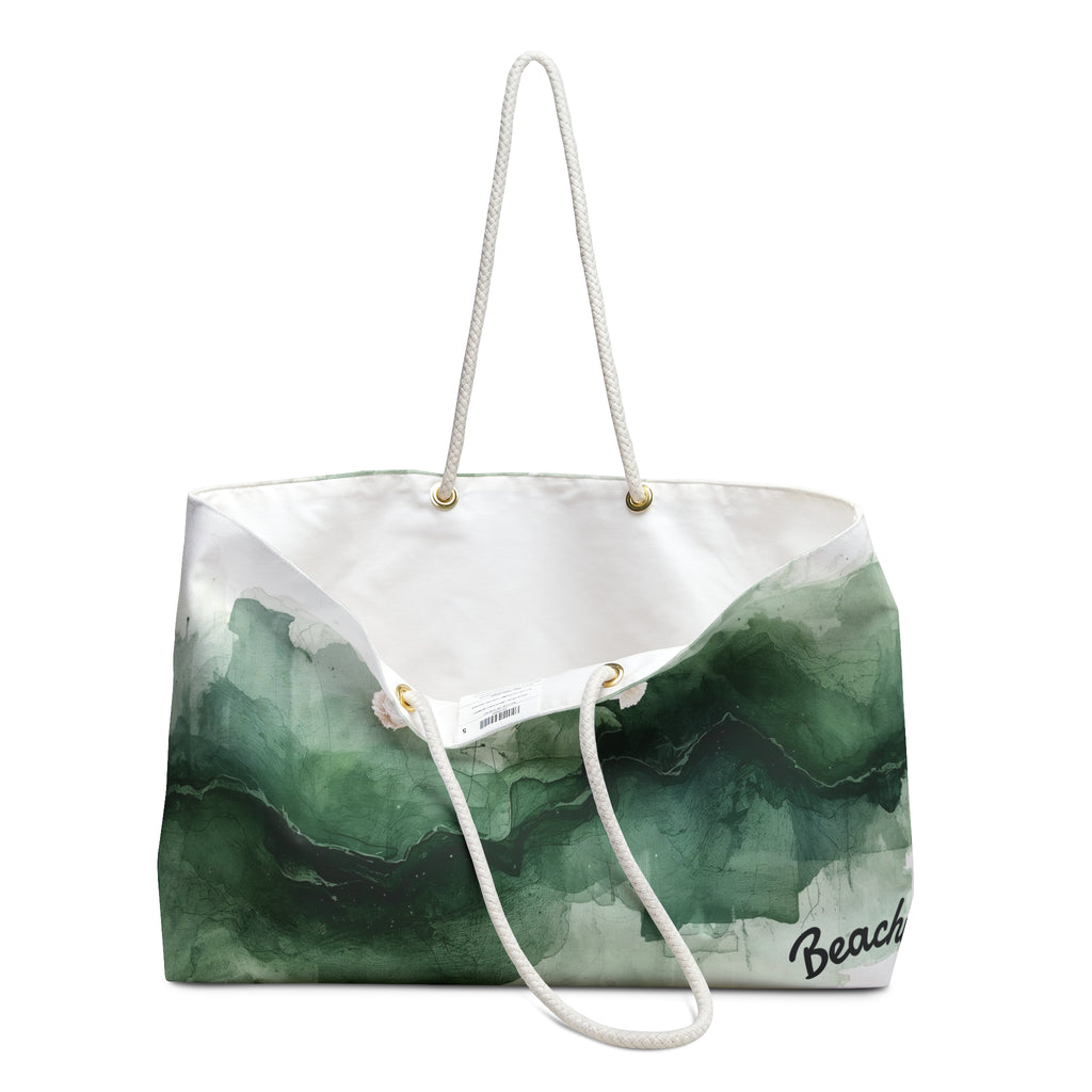 Green Marble Watercolor Beachy Bag