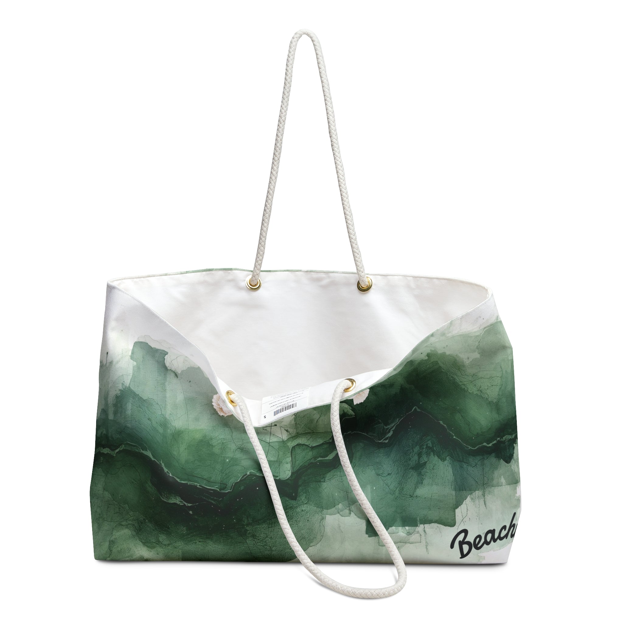 Green Marble Watercolor Beachy Bag