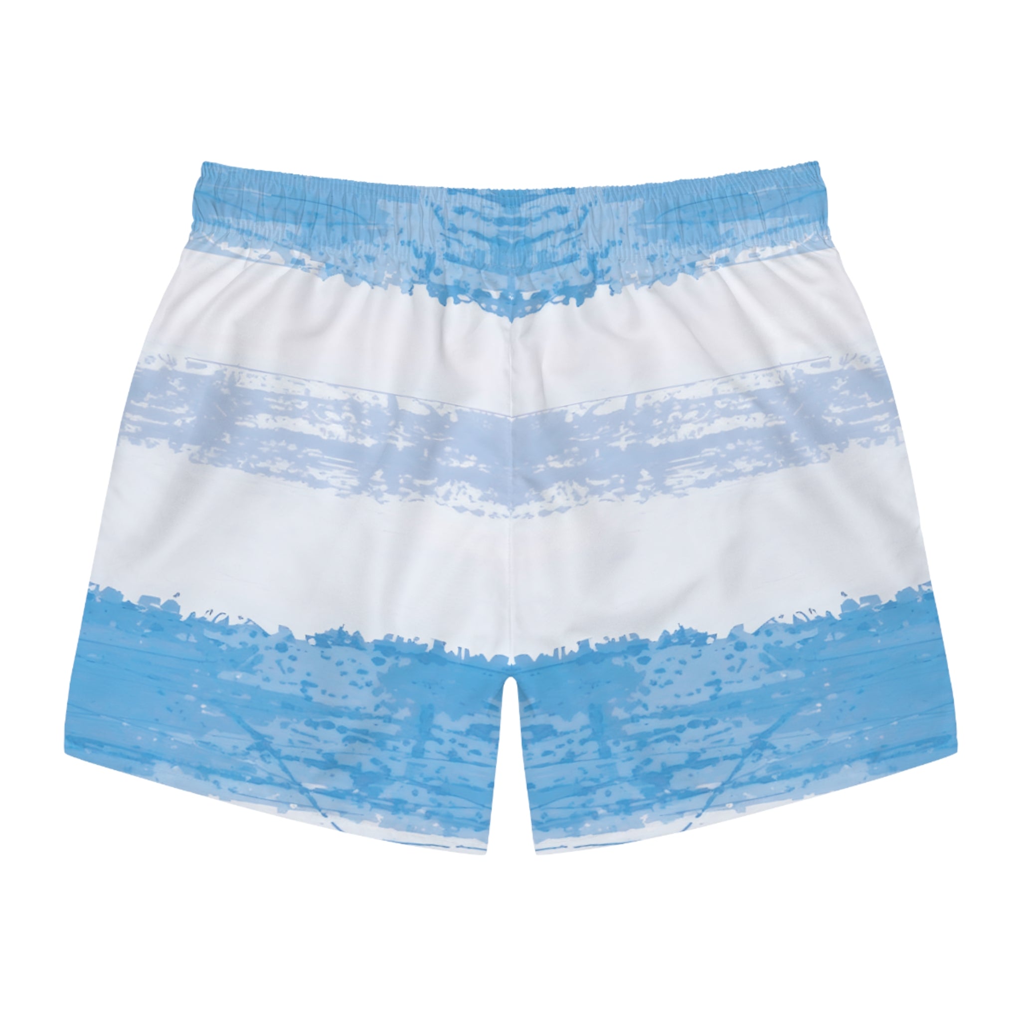 Blue Watercolor Stripe Swim Trunks