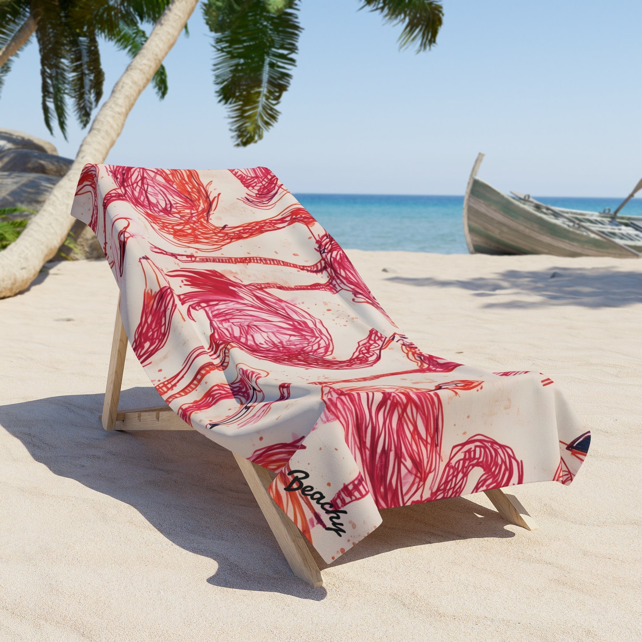 Flamingo Pattern Beach Towel