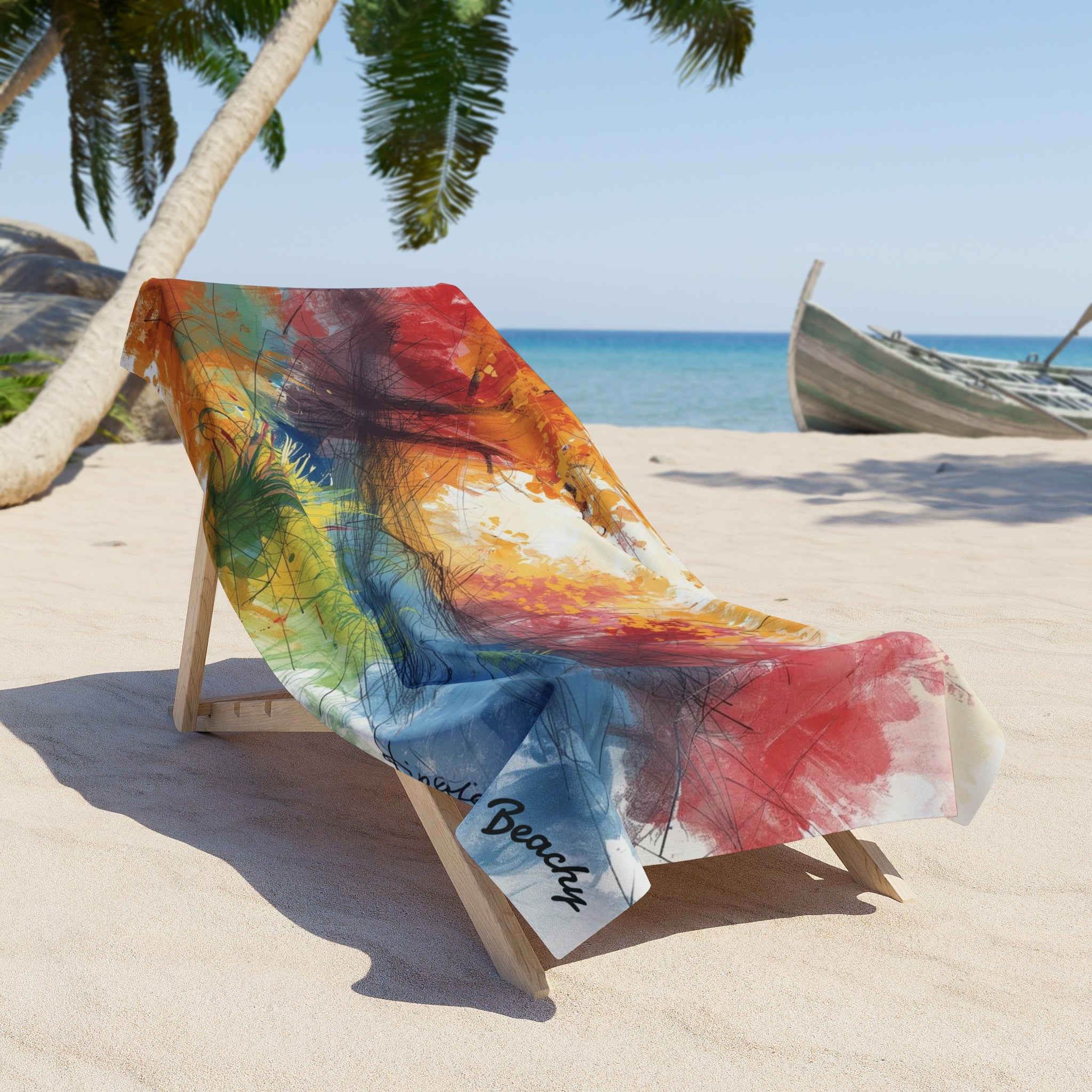 Abstract nature watercolor beach towel