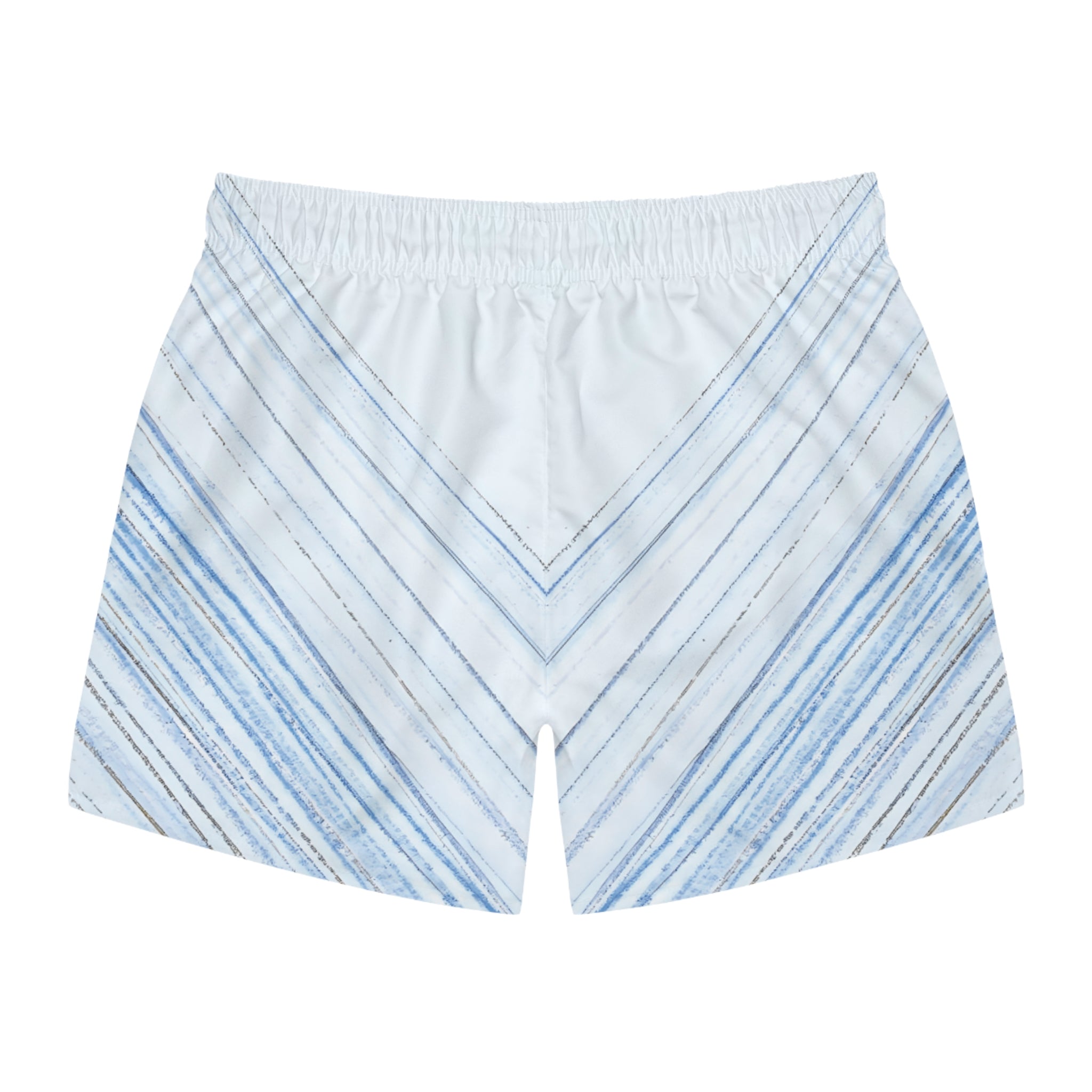 Blue Chevron Marble Swim Trunks