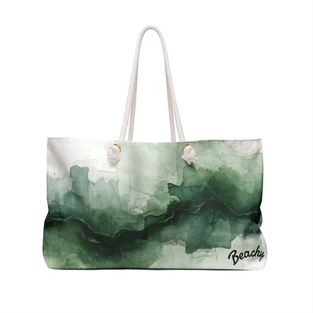 Green Marble Watercolor Beachy Bag