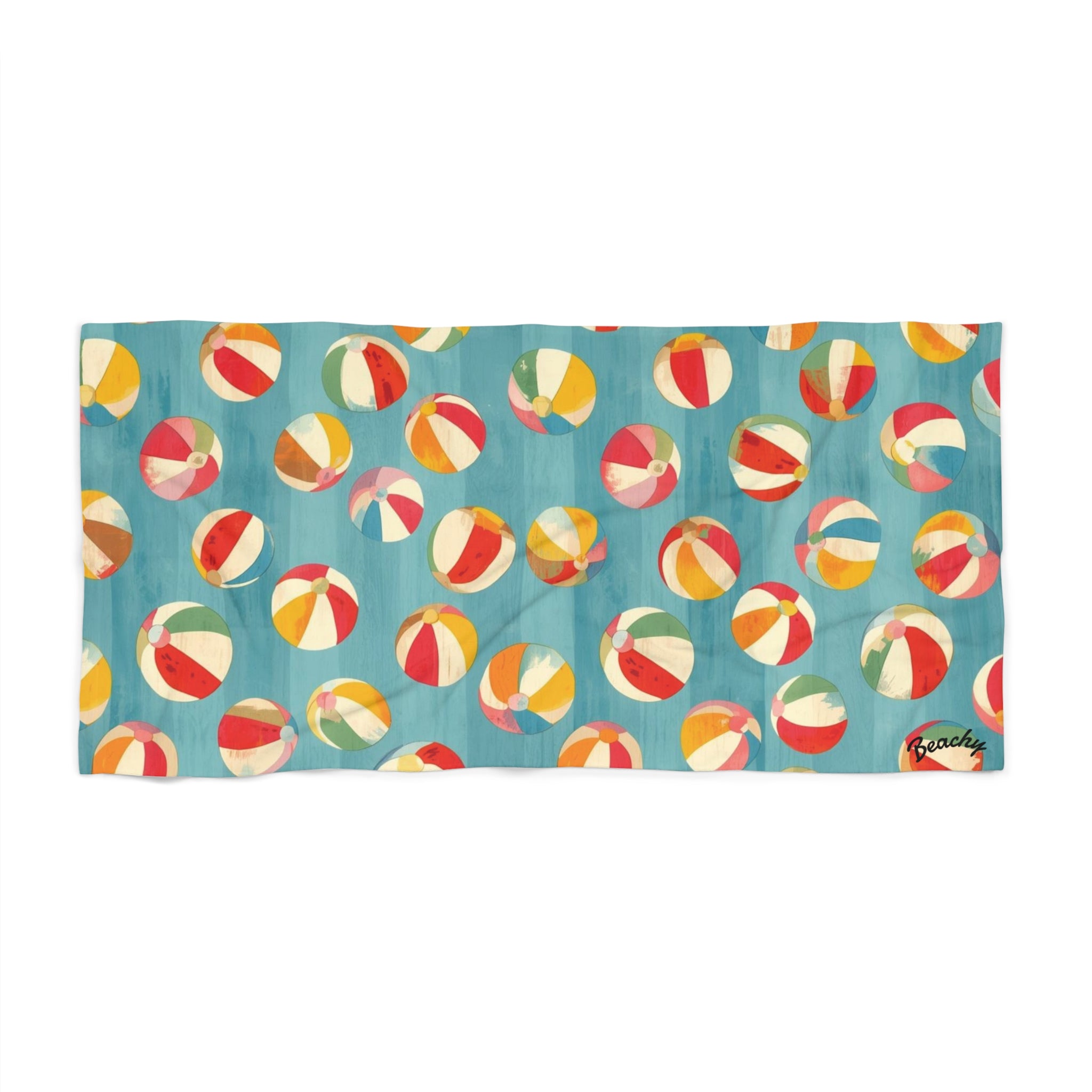 Retro Beach Ball Pattern Tropical Summer Towel