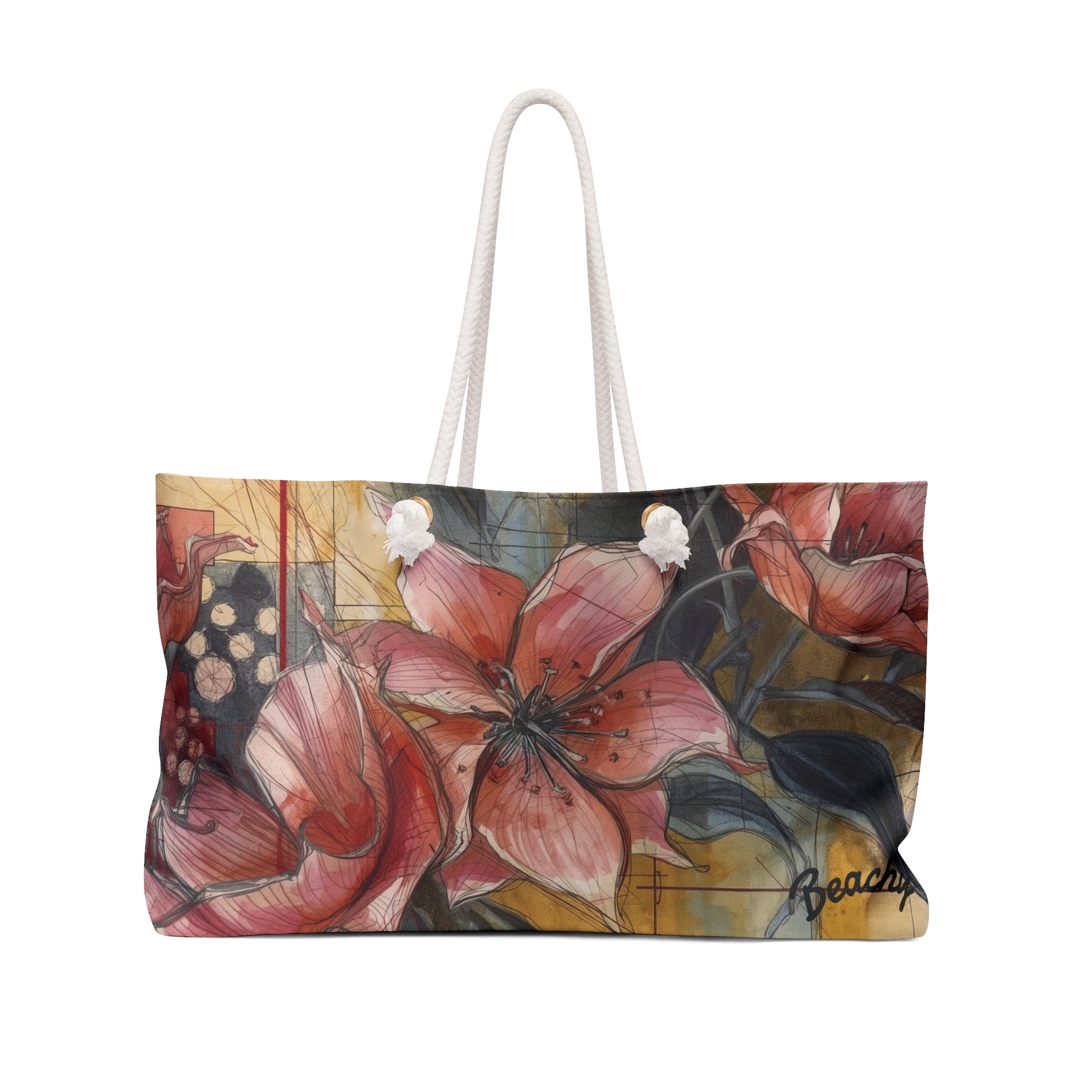Floral Lily Beachy Bag