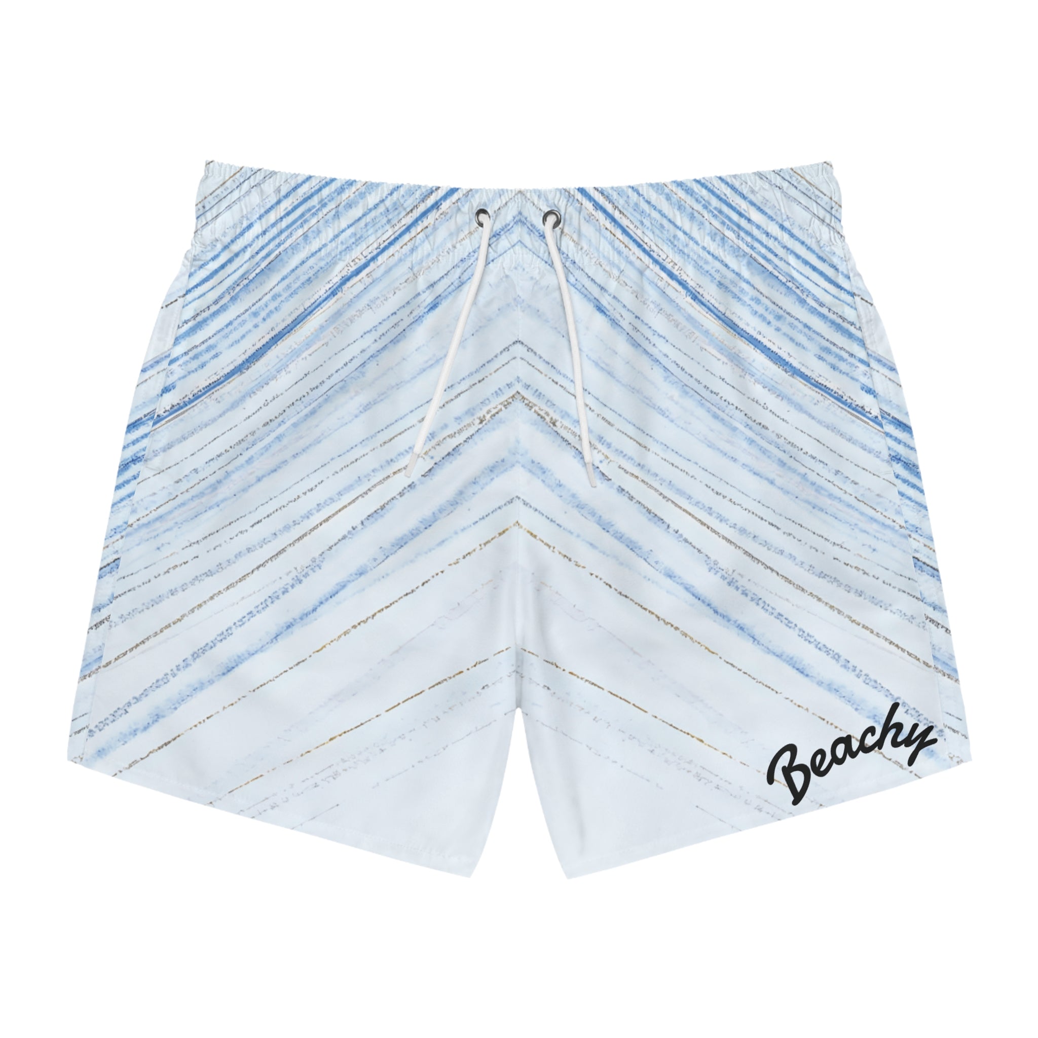 Blue Chevron Marble Swim Trunks