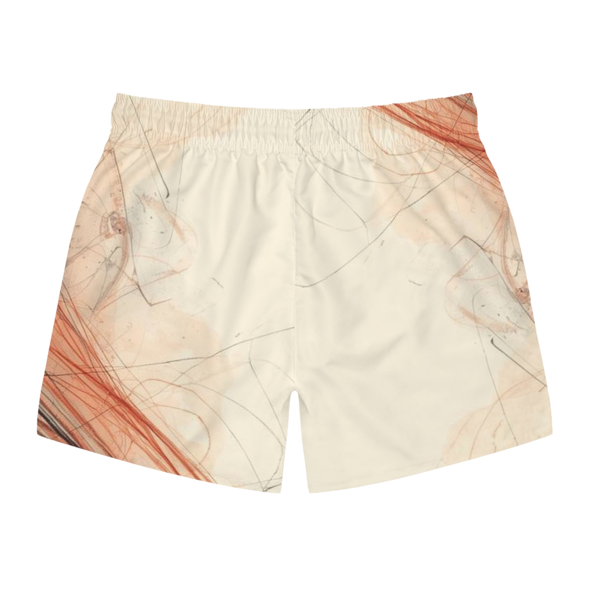 Abstract Coral Swirl Swim Trunks