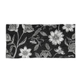 Black Floral Beach Towel