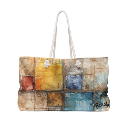 Abstract Color Block Beach Bag
