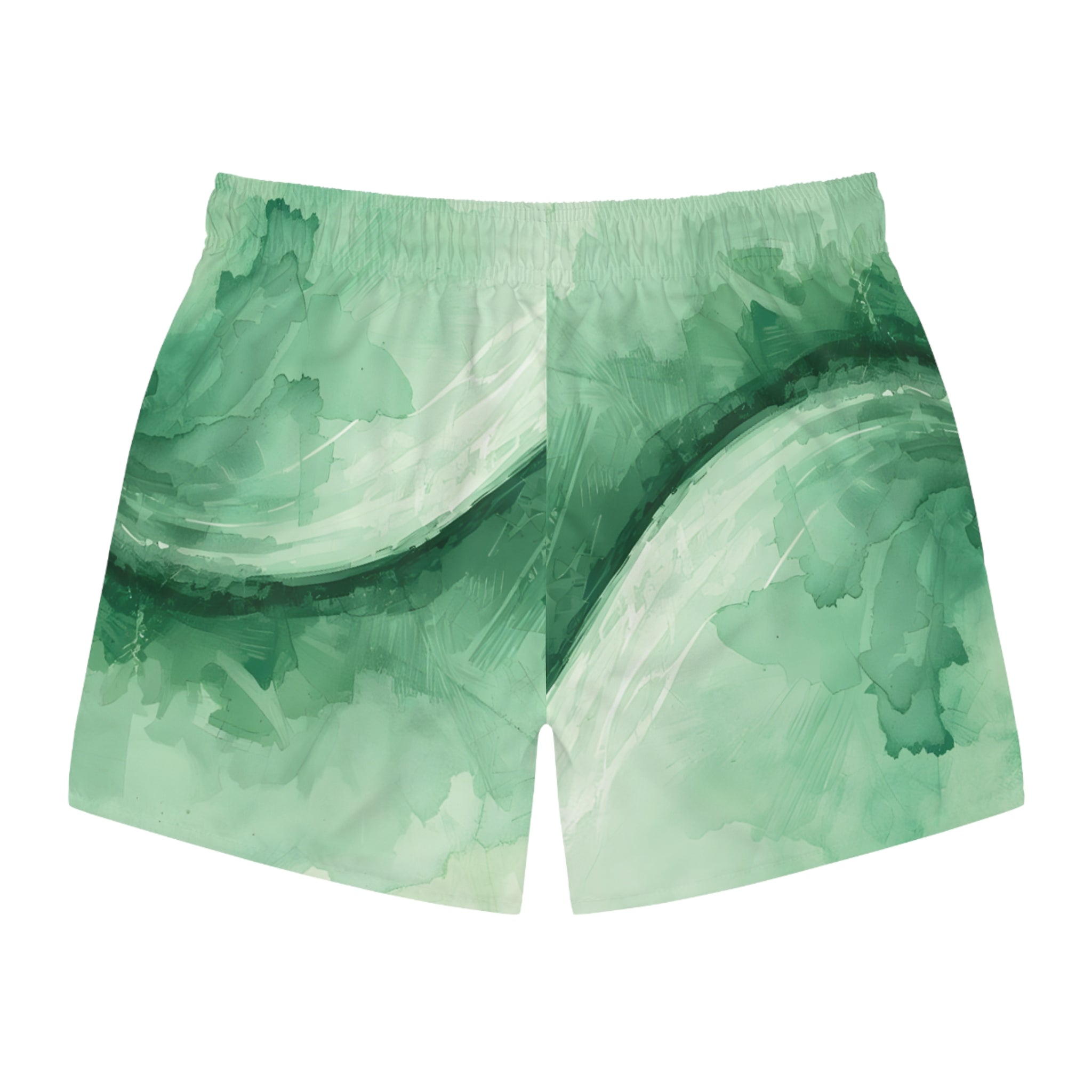 Green Swirl Swim Trunks