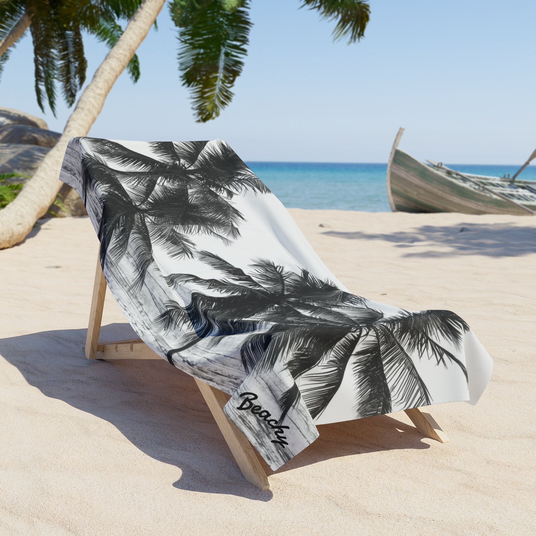 Palm Silhouette Beach Towel