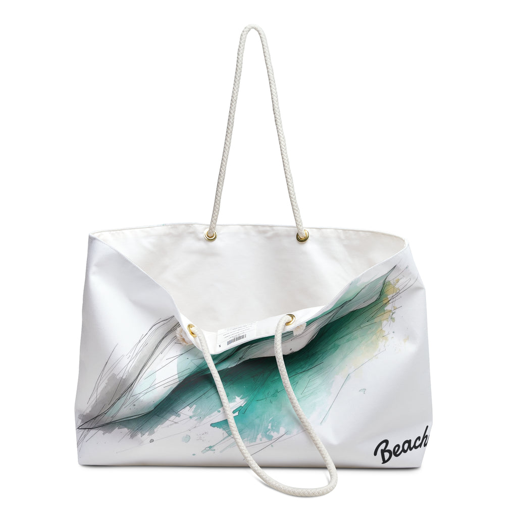 Abstract Teal Wave Beachy Bag