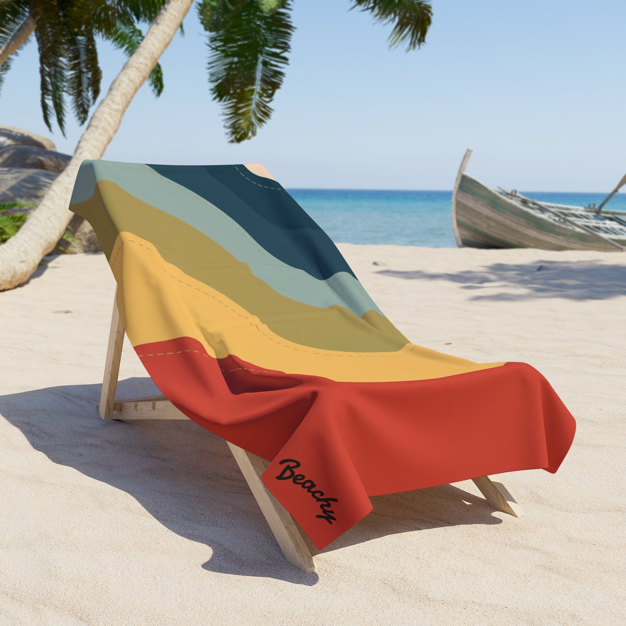 Retro Wave Beach Towel