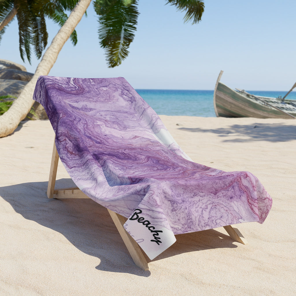 Purple Marble Beach Towel