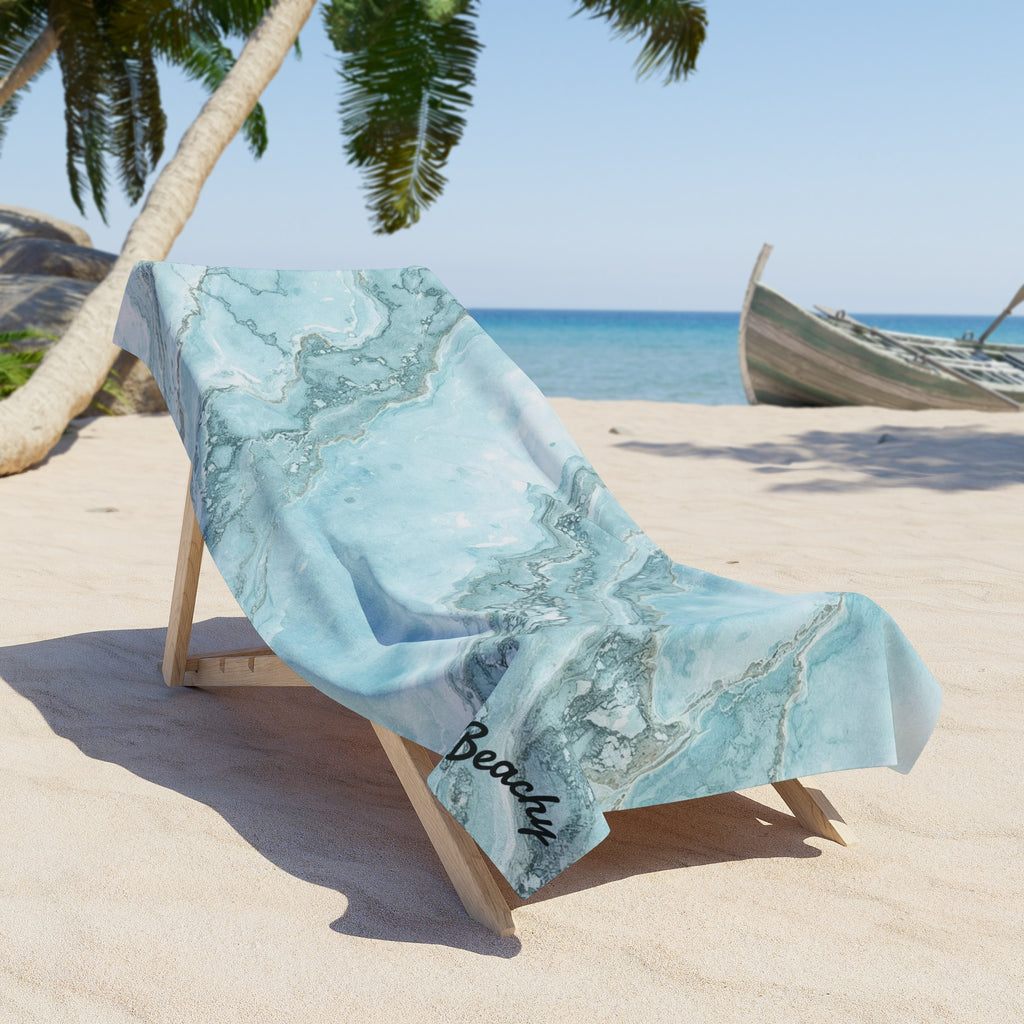 Aqua Marble Beach Towel